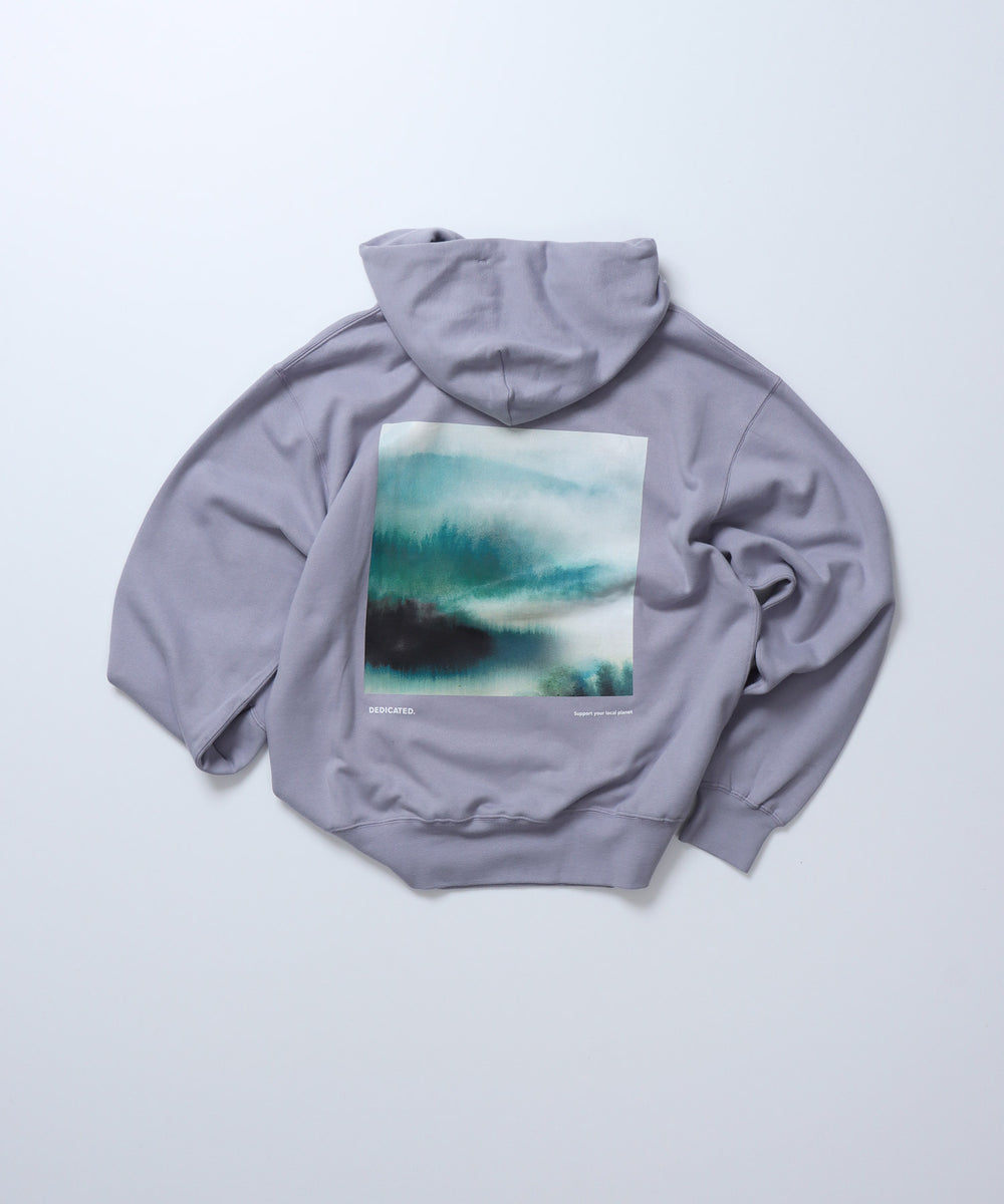 Unisex] Foggy Forest Hoodie (Grey) | オーガニックコットンパーカー