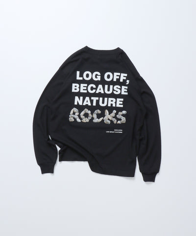 [Unisex] L/S T-Shirts Nature Rocks (Black) | オーガニックコットンロンT